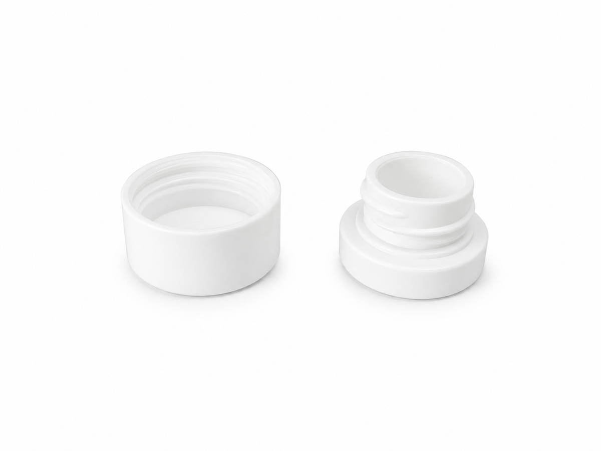 Child Resistant Glass Jar 5 g White